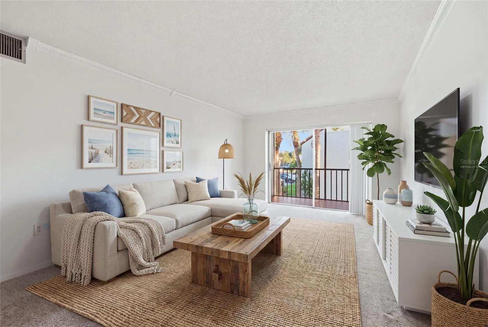 Virtually staged Living Room