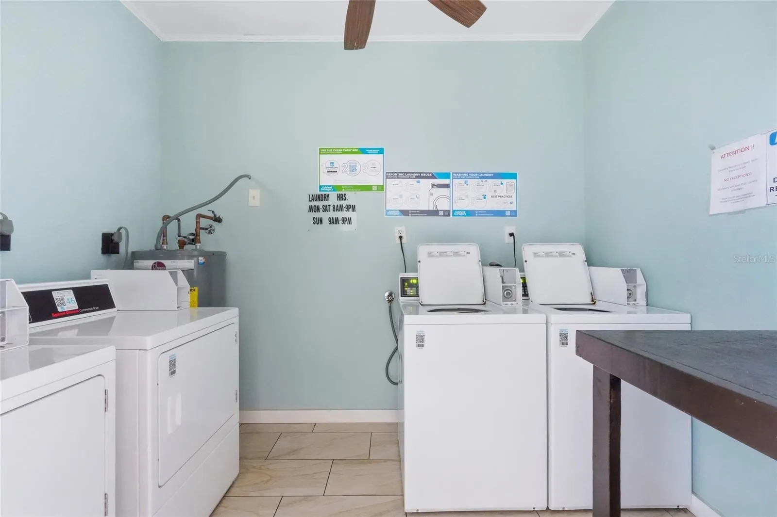 laundry room in building
