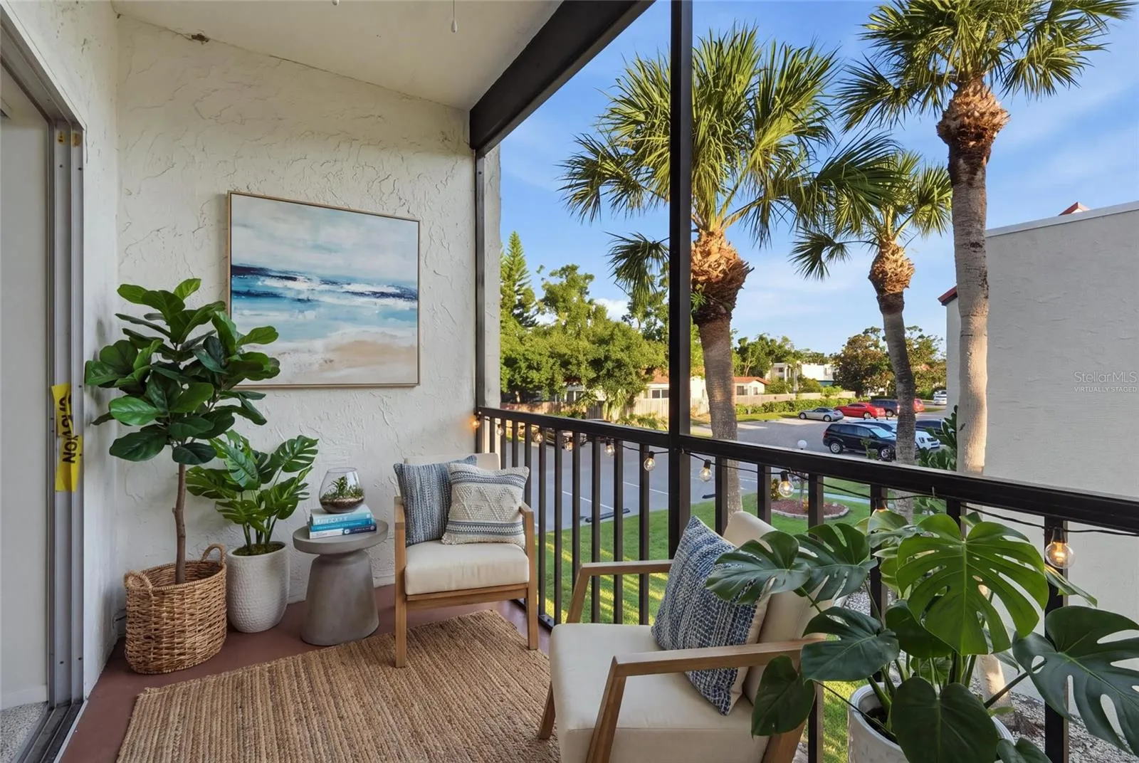 Virtually staged screened lanai