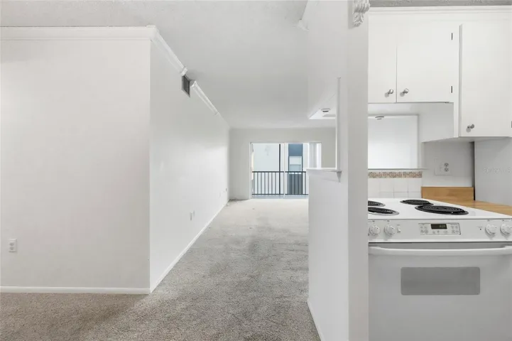 kitchen looking into living room