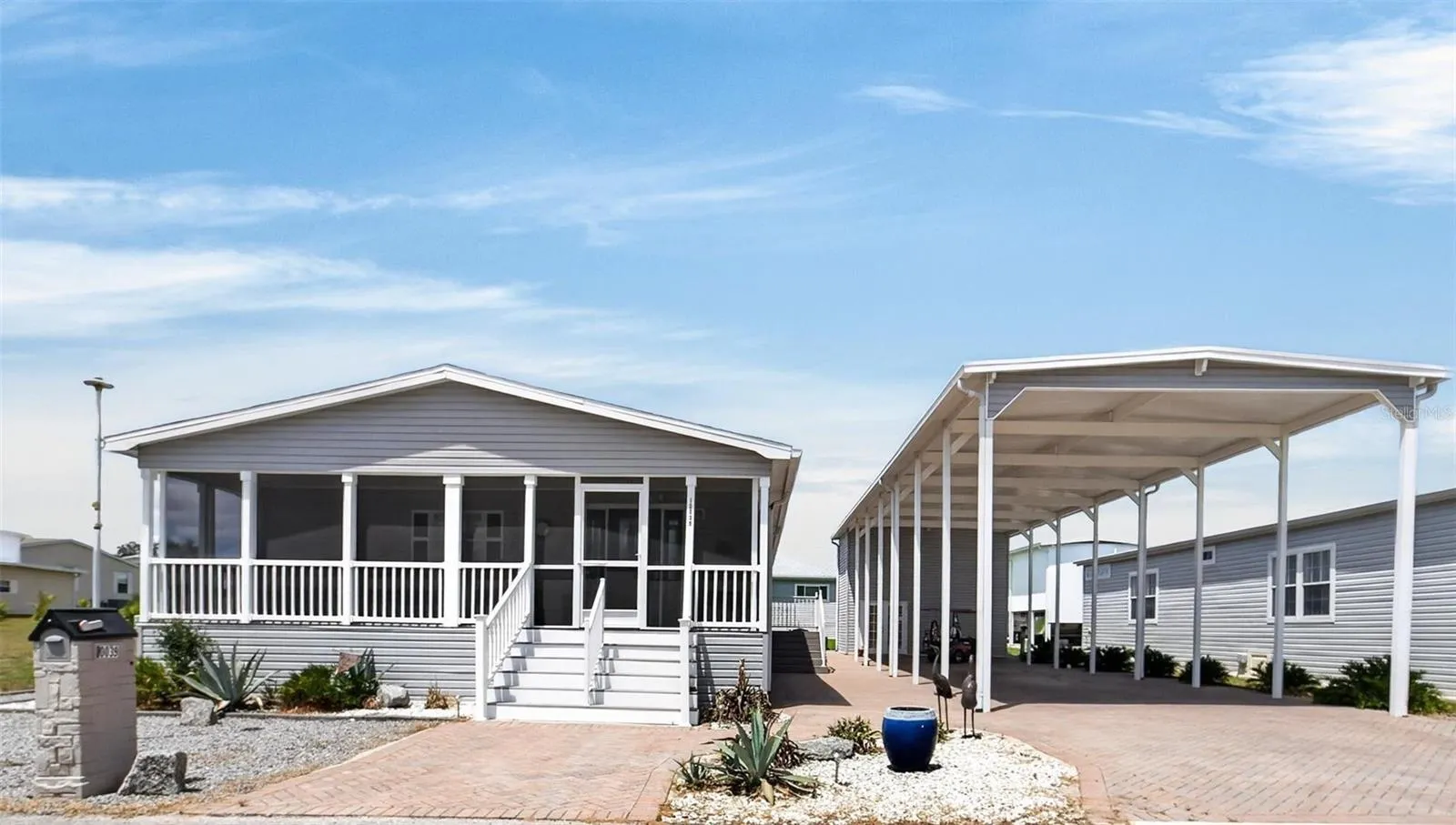 This is the entry to a home you truly own the land, not a lot you rent
