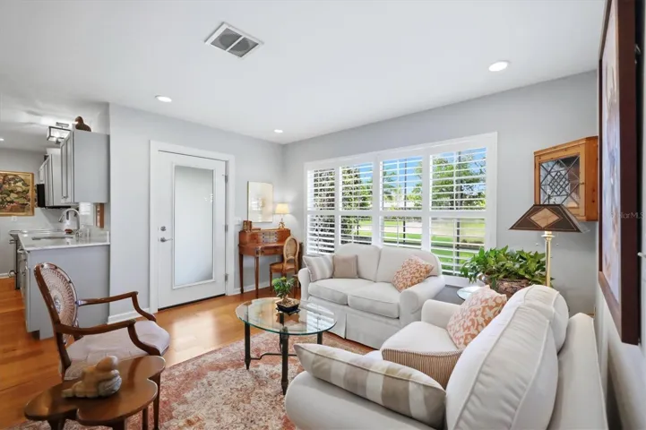 Foyer/Sitting room; plantation shutters; recessed lights