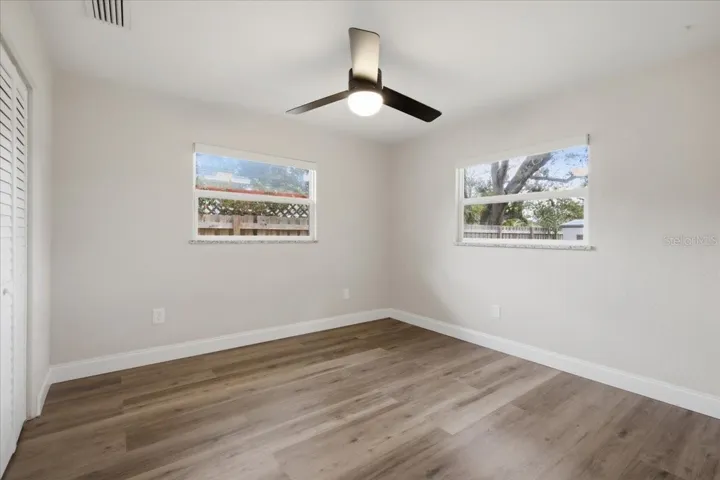 Bedroom #2 with Hurricane Impact Windows