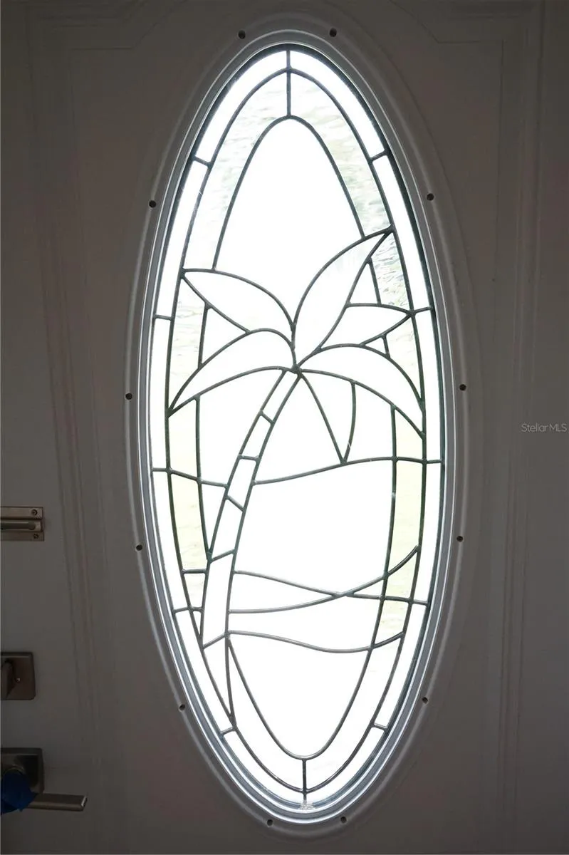 leaded glass door