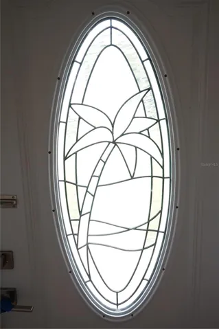 leaded glass door