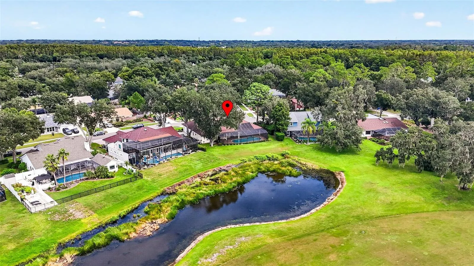 golf course and pond view