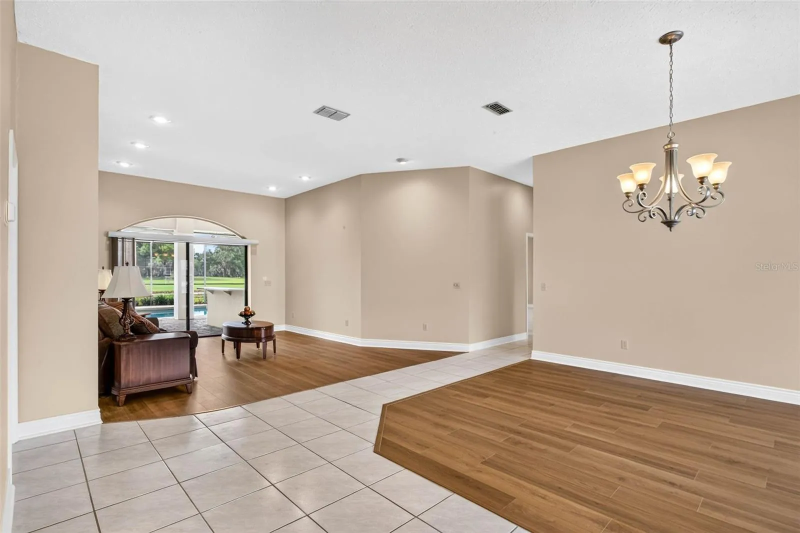 Front living and Dining area with new flooring