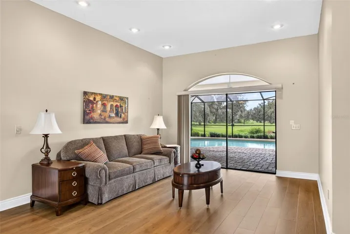 living area with pocket sliders