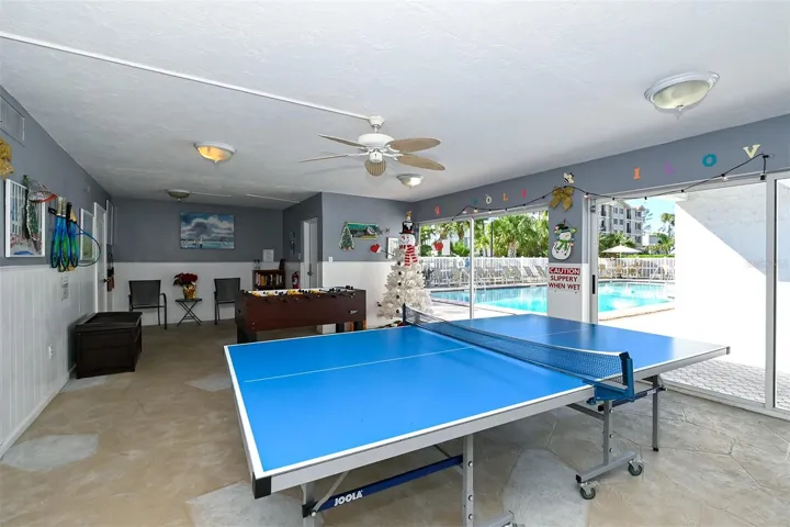 Ping Pong and Foosball in the Rec center pool area.