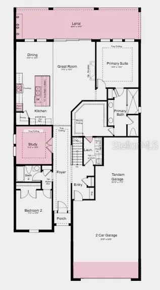 Floor 1 ~ Additional Highlights Include: 4' garage extension and pocket doors at study