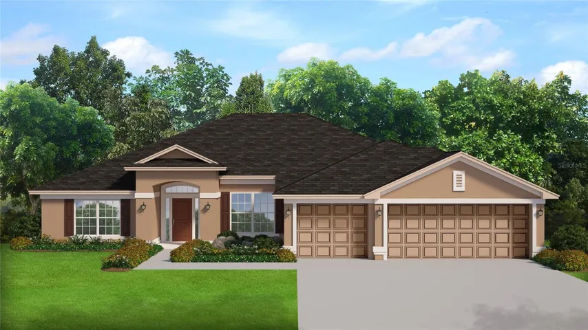 Under construction. Rendering only. Colors will vary. Renderring shows front facing garage. Actual garage is side entry.