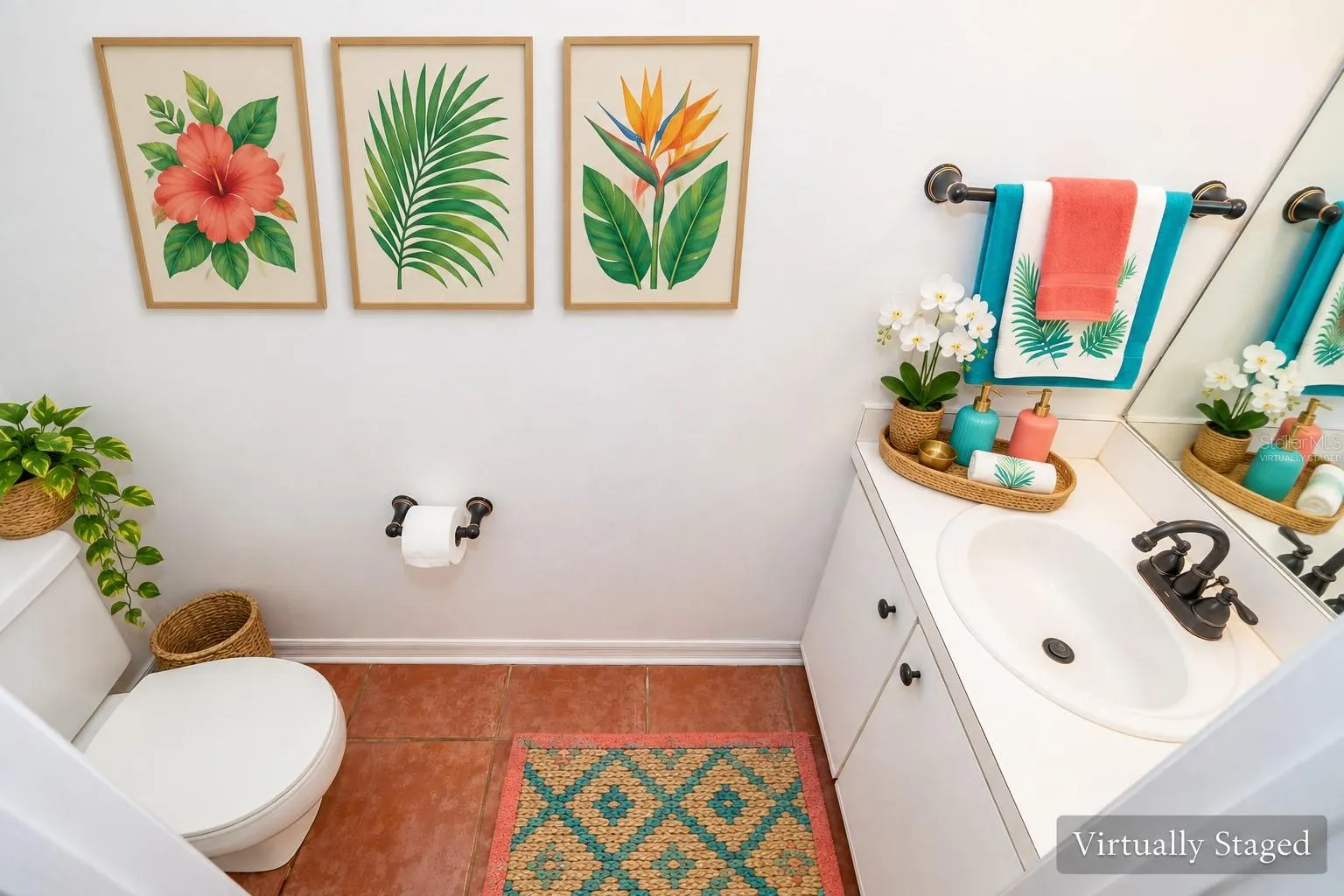 Virtually Staged Half Bath Downstairs