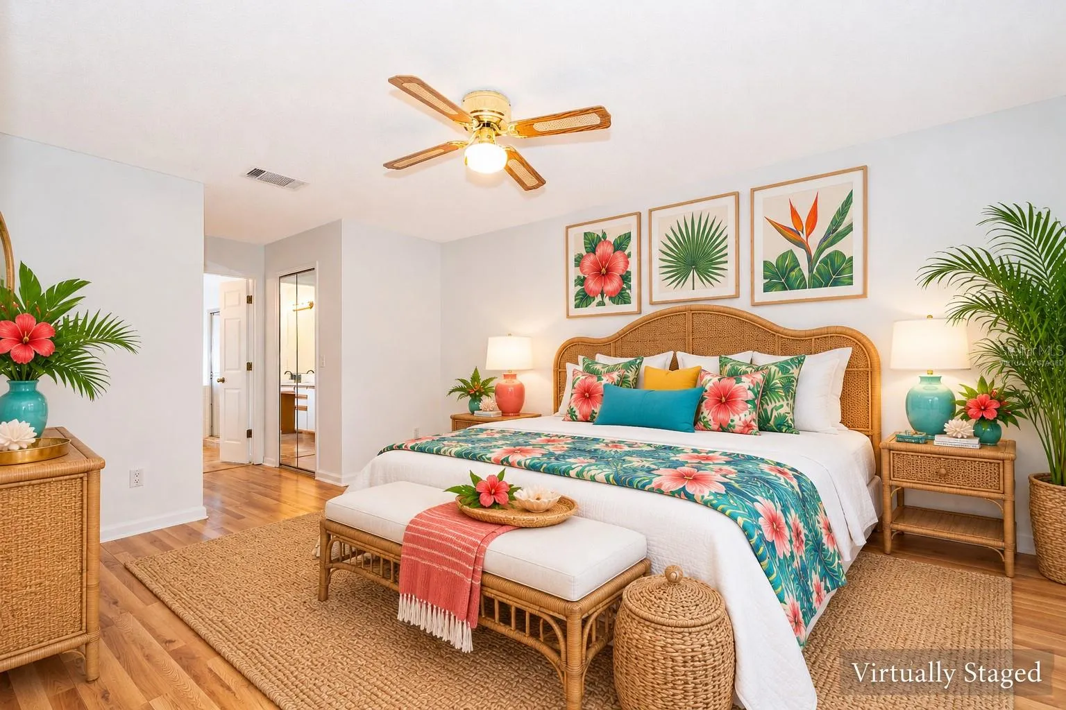 Virtually Staged Primary Bedroom Downstairs
