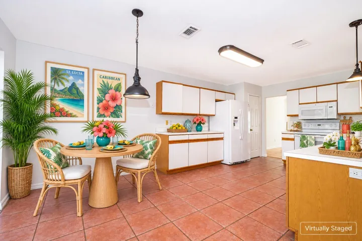 Virtually Staged Breakfast Nook & Kitchen