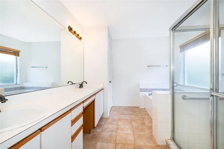 Dual Sinks + Make-Up Area in Primary Bath