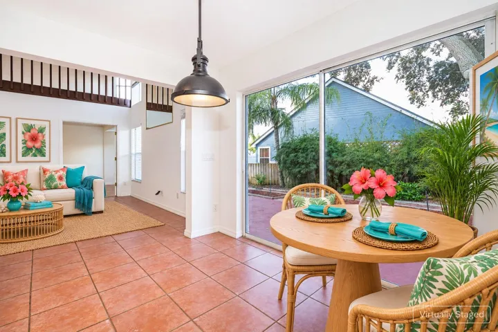 Virtually Staged Breakfast Nook & Living Room