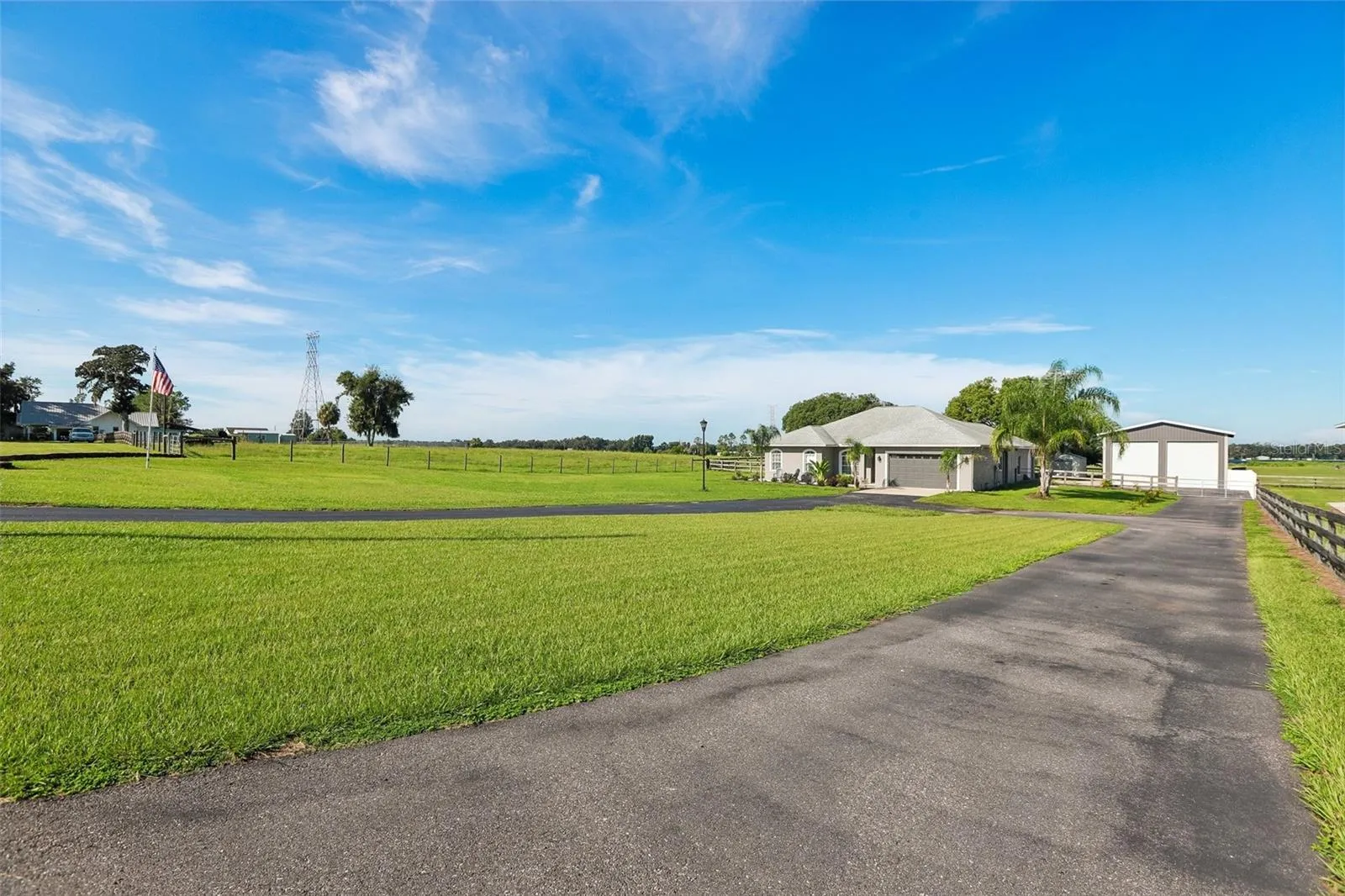 Double driveway to the home garage and the Barn shed