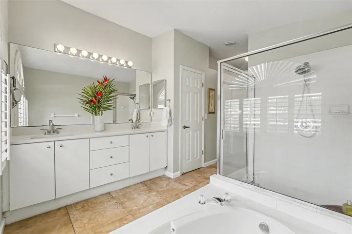 Primary Ensuite Bathroom, separate sunken tub and shower, dual sinks