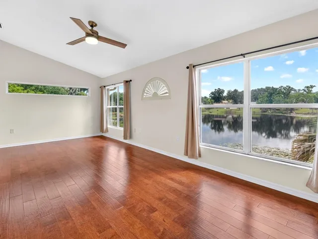 Master bedroom overlooking the lake
