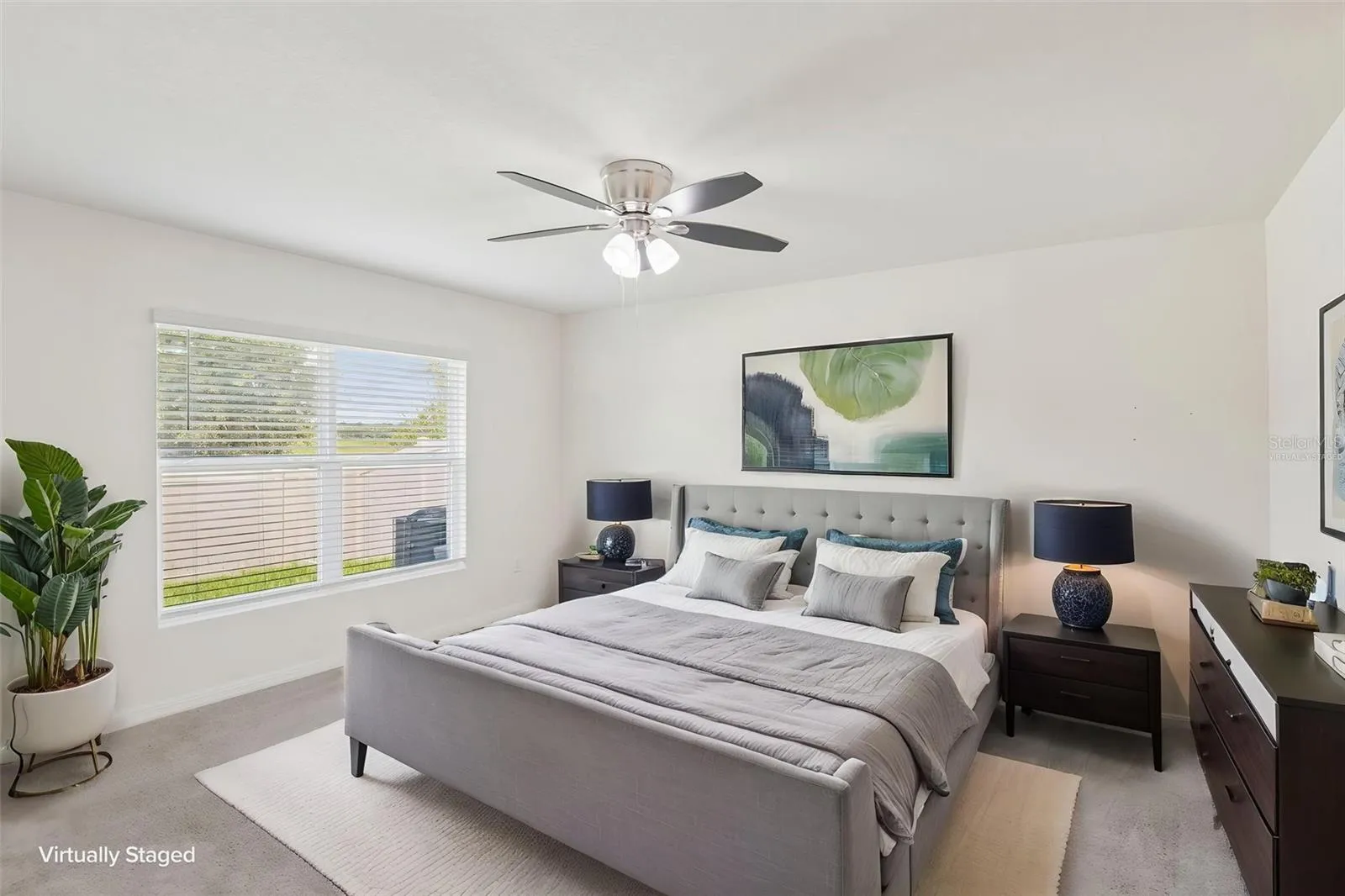 Virtually staged bedroom