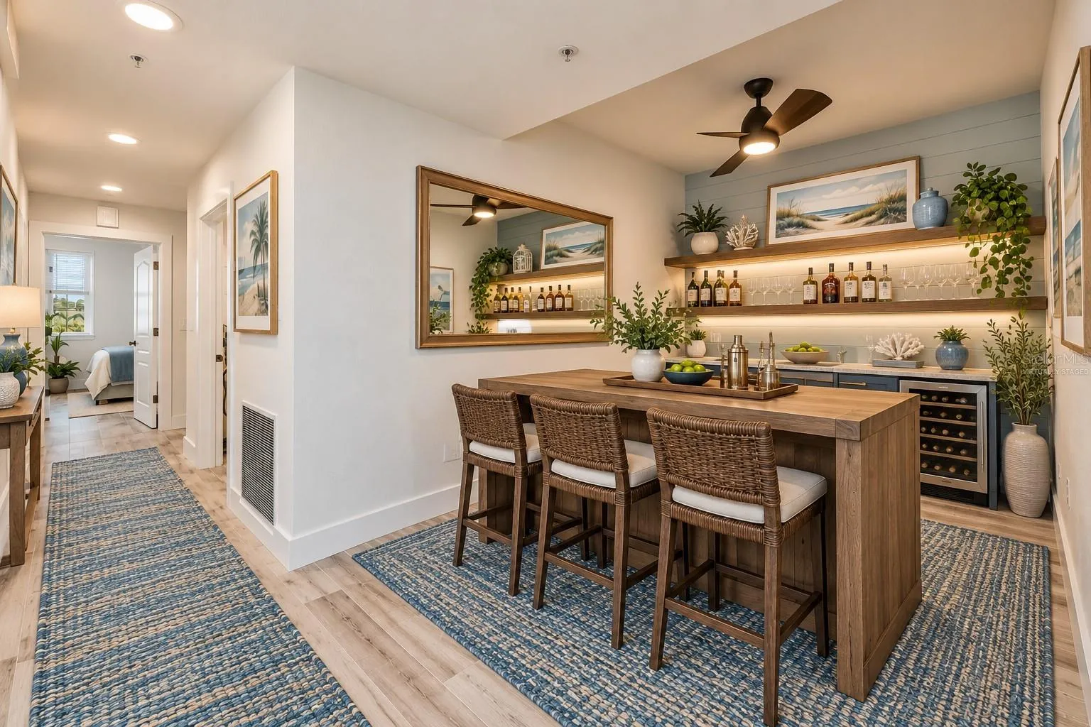 Virtually Staged Flex Room as a Bar