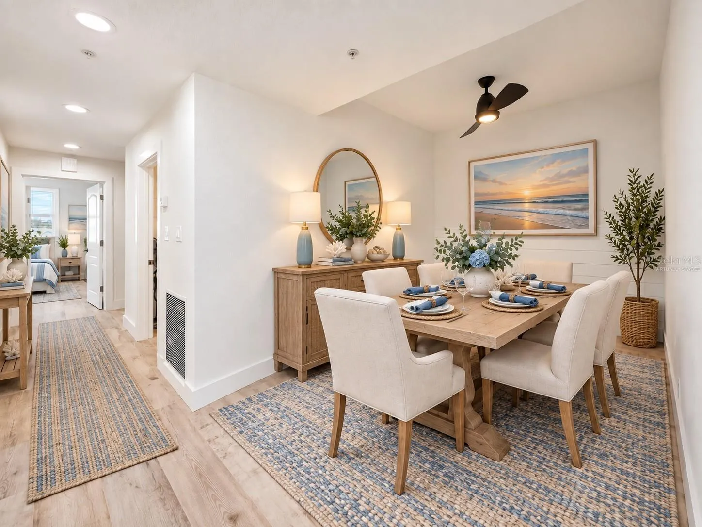 Virtually Staged Flex Room as a Dining Room