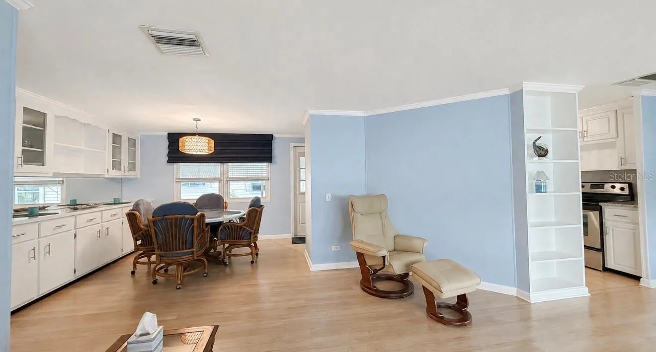 dining room with lots of wall space and storage in the built in hutch