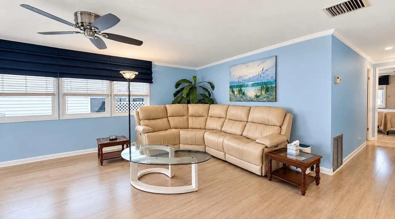 living room with sectional couch