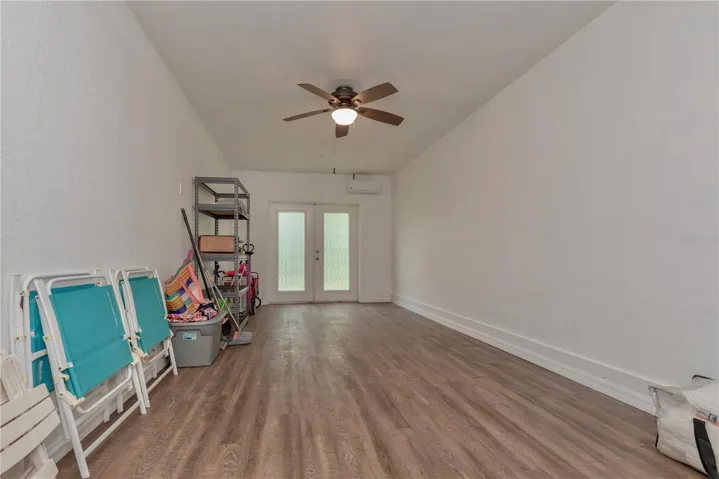 Downstairs storage room is air conditioned with a mini split.