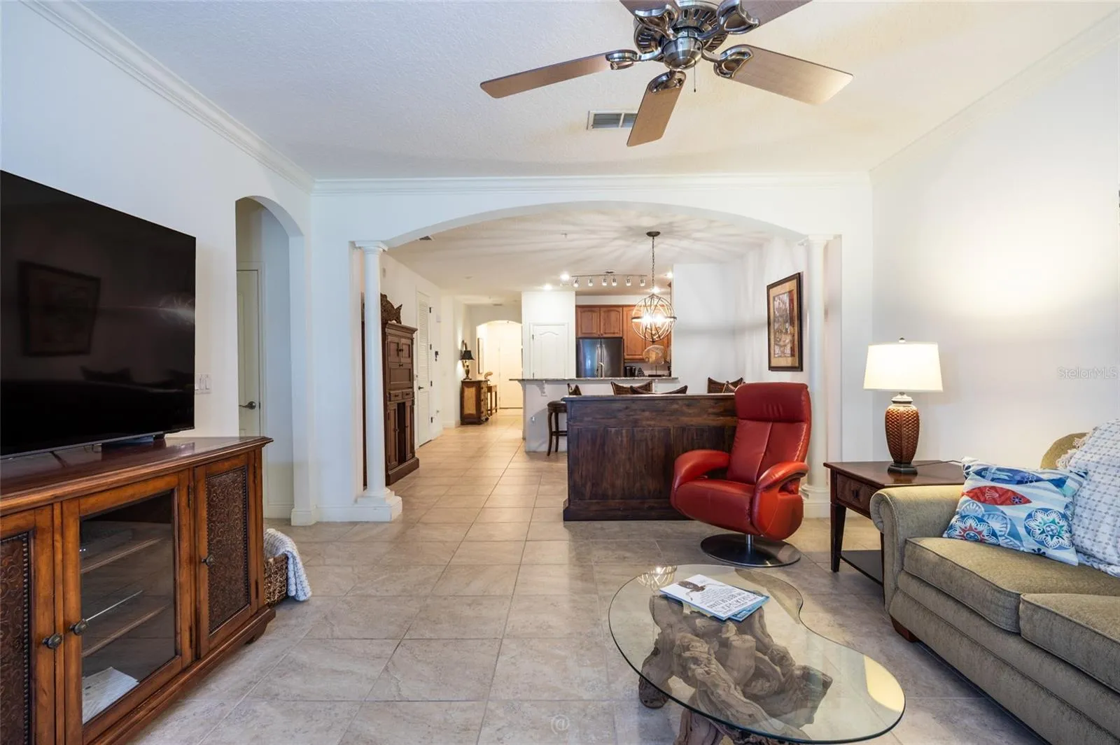 TOTALLY TILED LIVING AREA