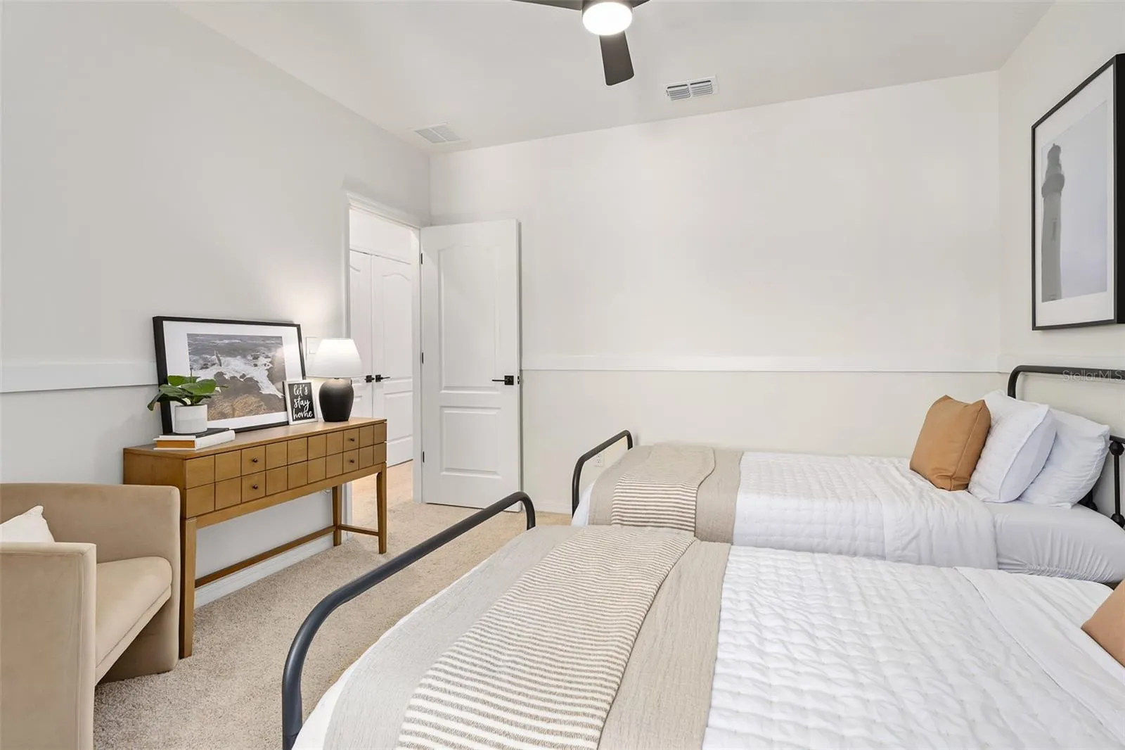 Bedroom 2, ceiling fan added