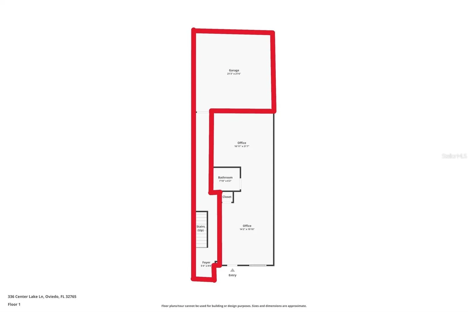 Floor Plan for 1st Floor - part of the townhouse (inside red lines only)