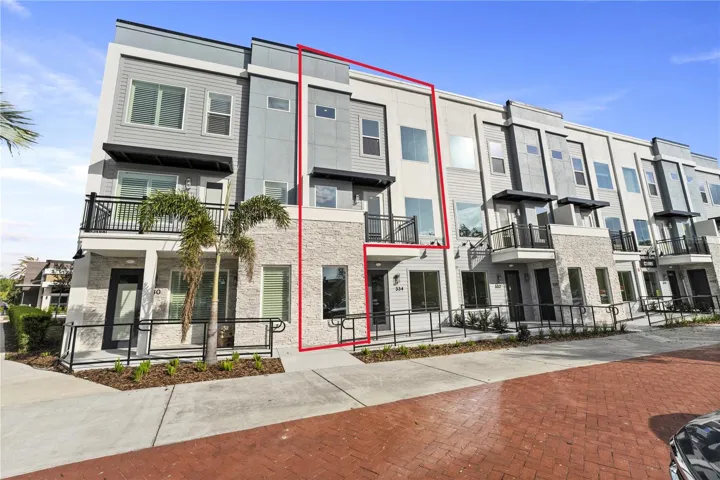 Front view of the townhouse-3 floors