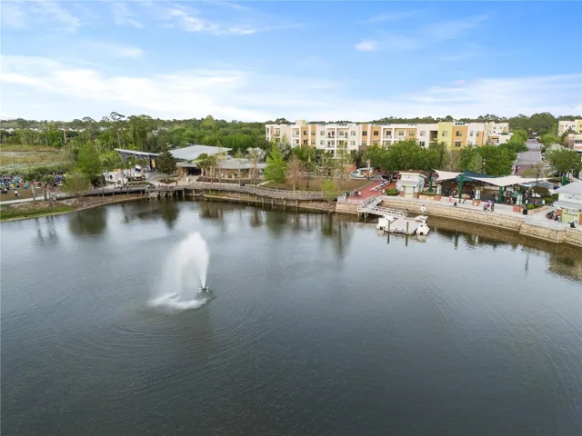 Aerial View-Pond across the building