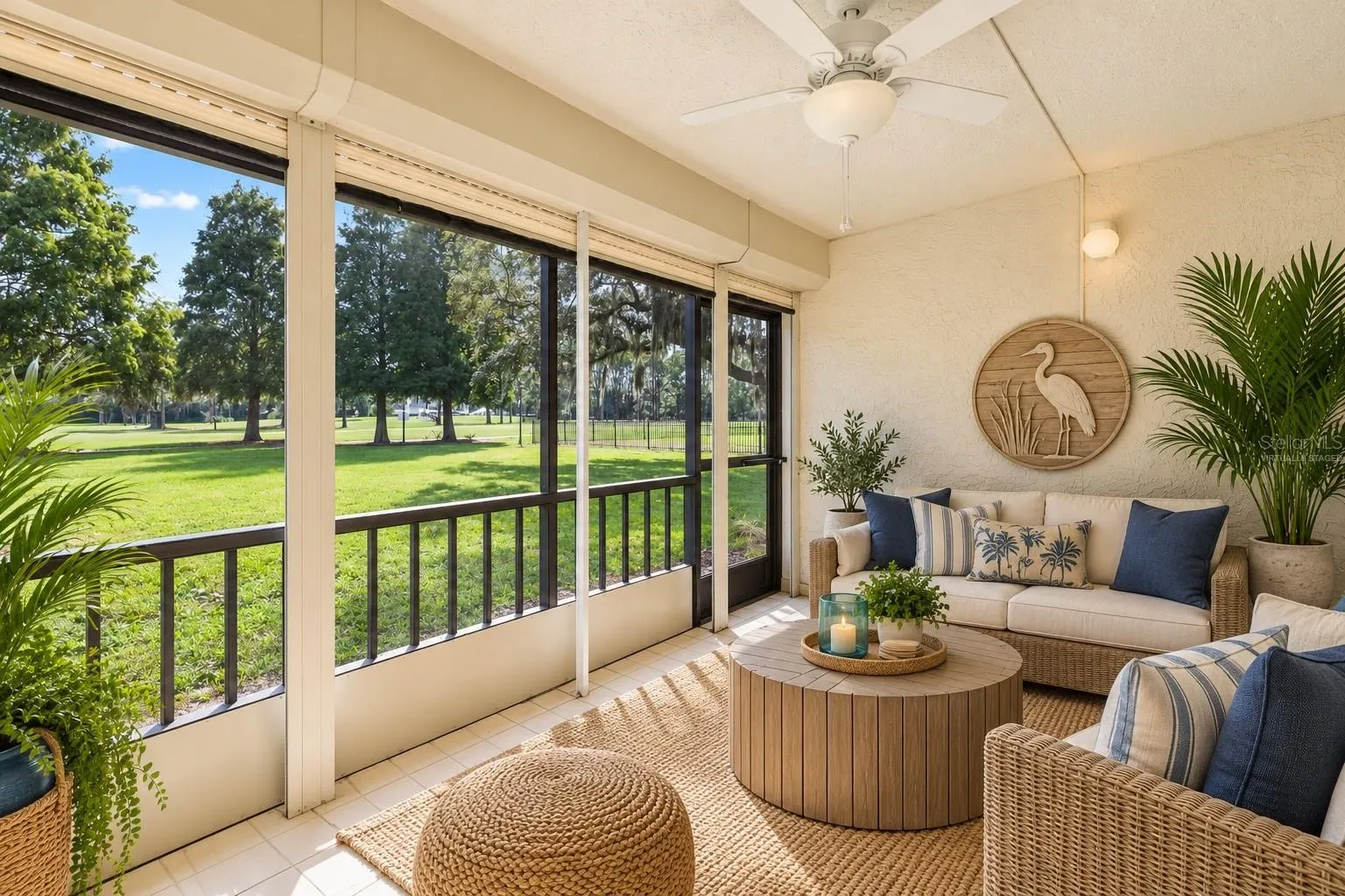Virtually Staged Covered Screen Patio