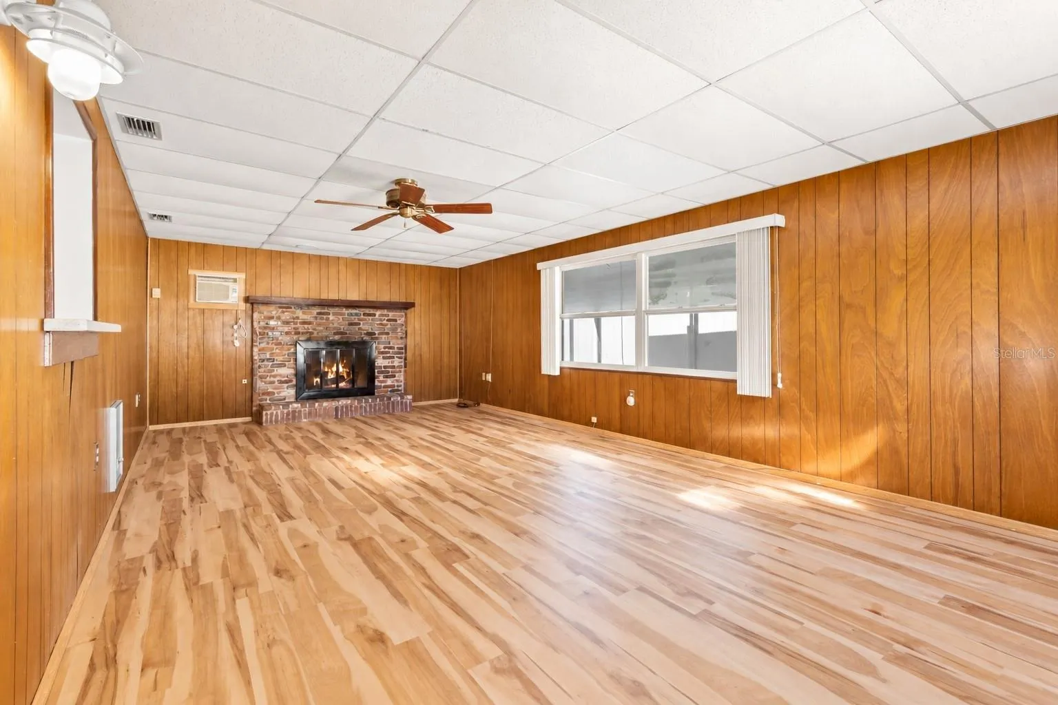 Family room with new LVP flooring