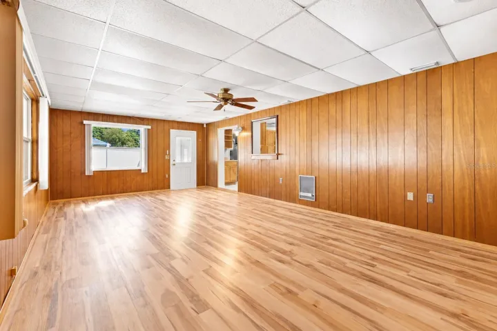 Family room with new LVP flooring