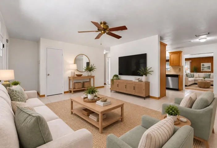 VIRTUALLY STAGED – Furnishings are for illustration only. Size, scale &amp; placement are approximate. Buyer to verify dimensions &amp; furniture fit.