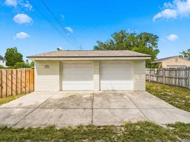 Alley view of garage
