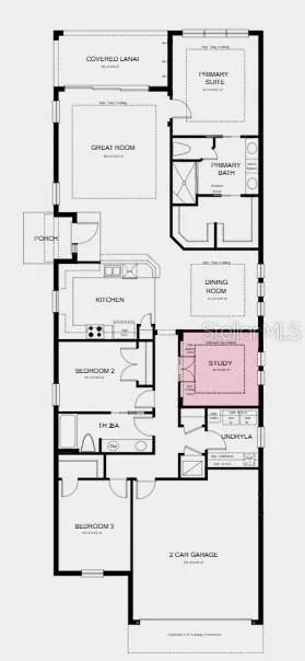 Floor Plan ~ Additional Highlights Include: additional sink at bath 2 and keyless pad for garage door