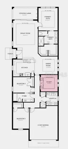 Floor Plan ~ Additional Highlights Include: additional sink at bath 2 and keyless pad for garage door
