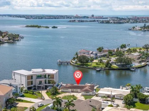 Spectacular, expansive water views from this exceptional prime waterfront parcel.