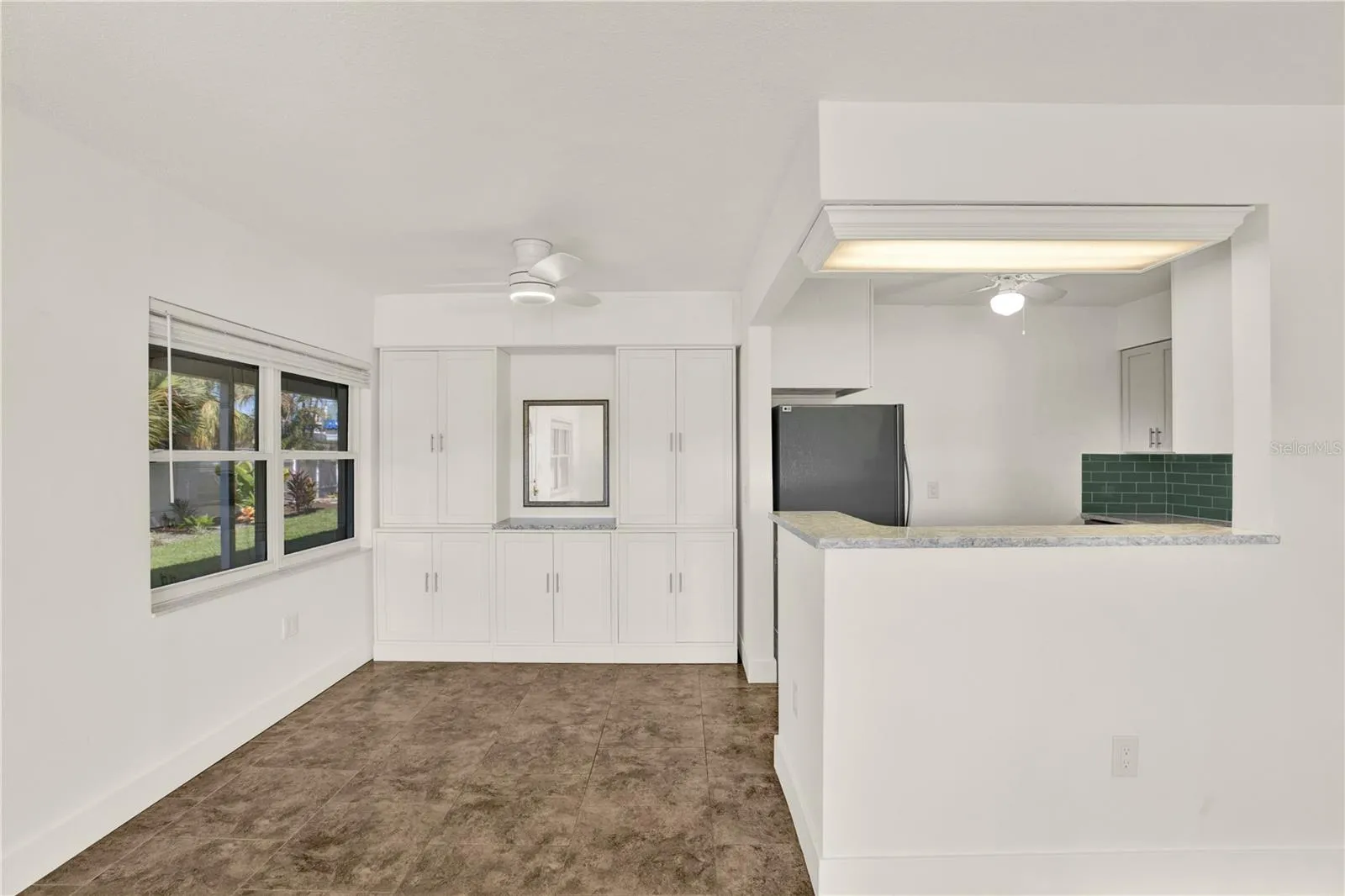 Dining Area with Custom Cabinetry