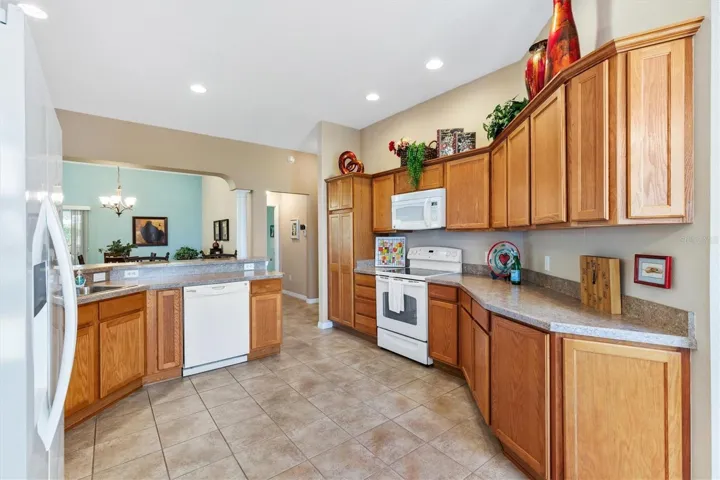 Tile floor in kitchen