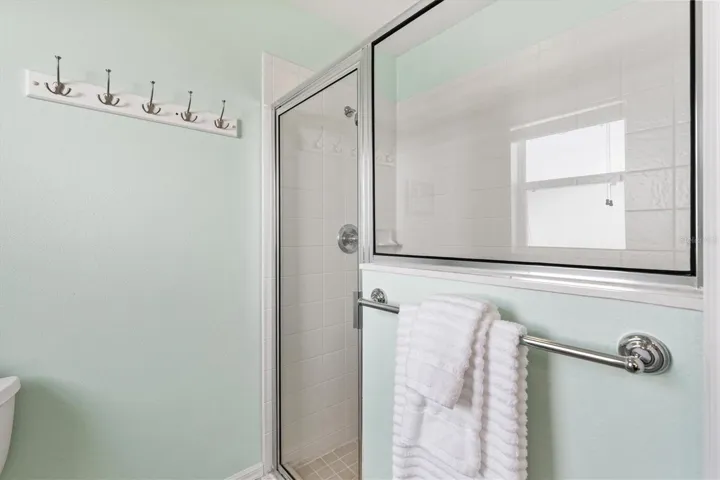 Glassed-in shower