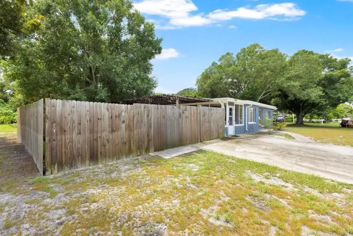 Fenced private yard area