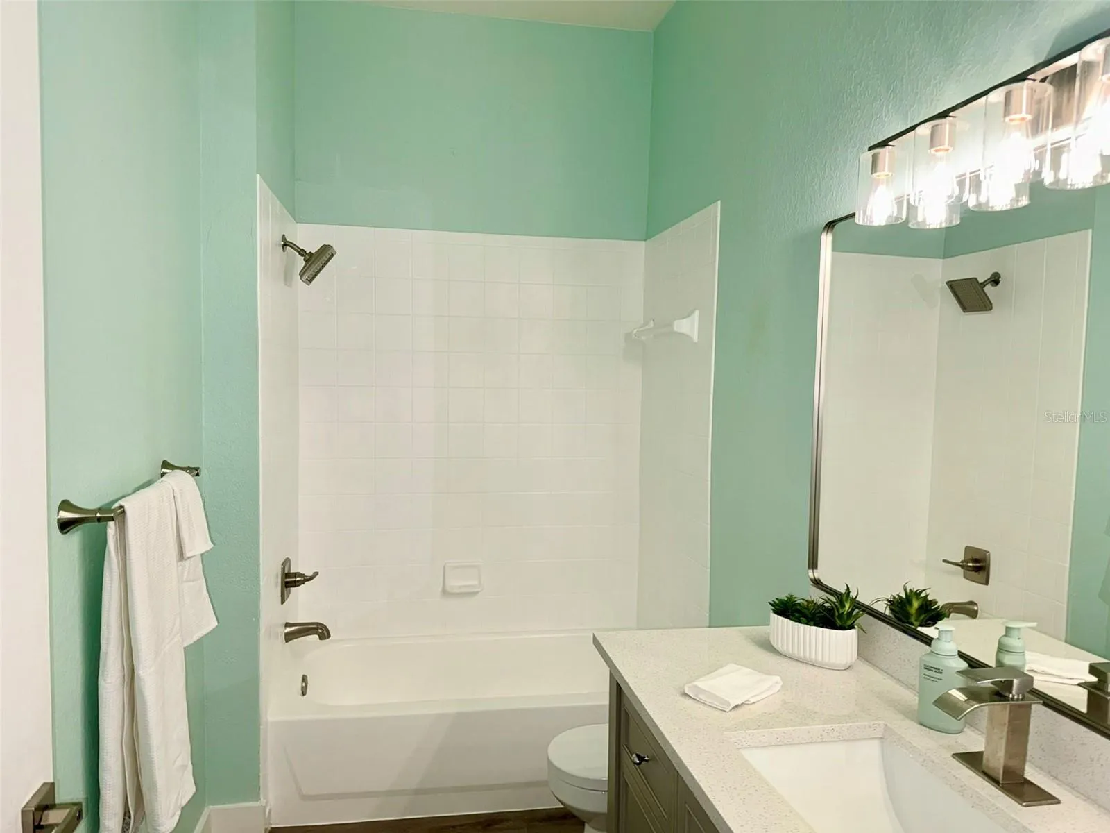 fresh paint, lighting, vanity, lighting etc