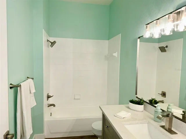 fresh paint, lighting, vanity, lighting etc