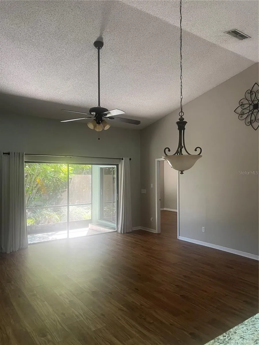 Living Room with vaulted ceiling