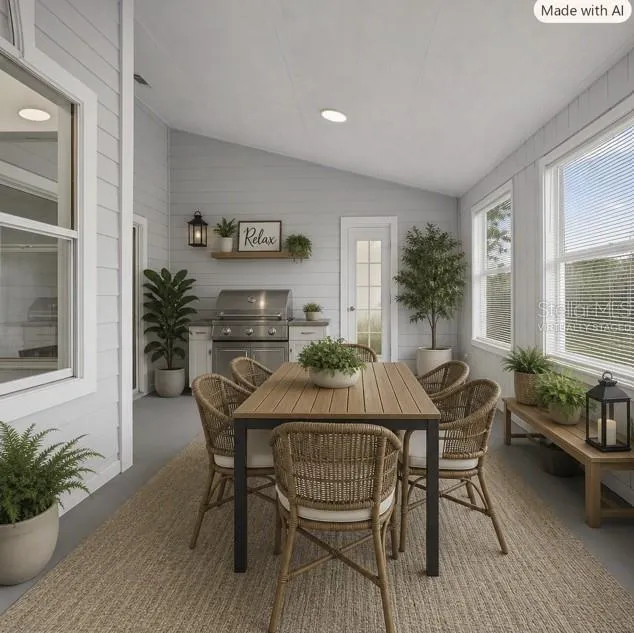 Virtually staged sunroom